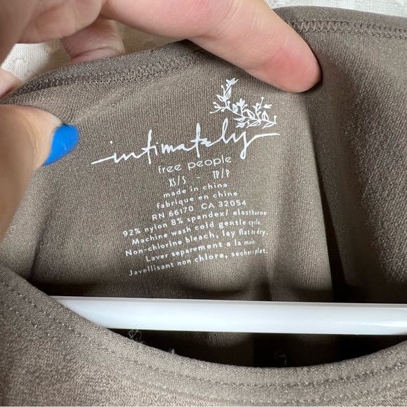 Free People Intimately Tan Seamless Fitted Short Sleeve Top - Picture 3 of 4